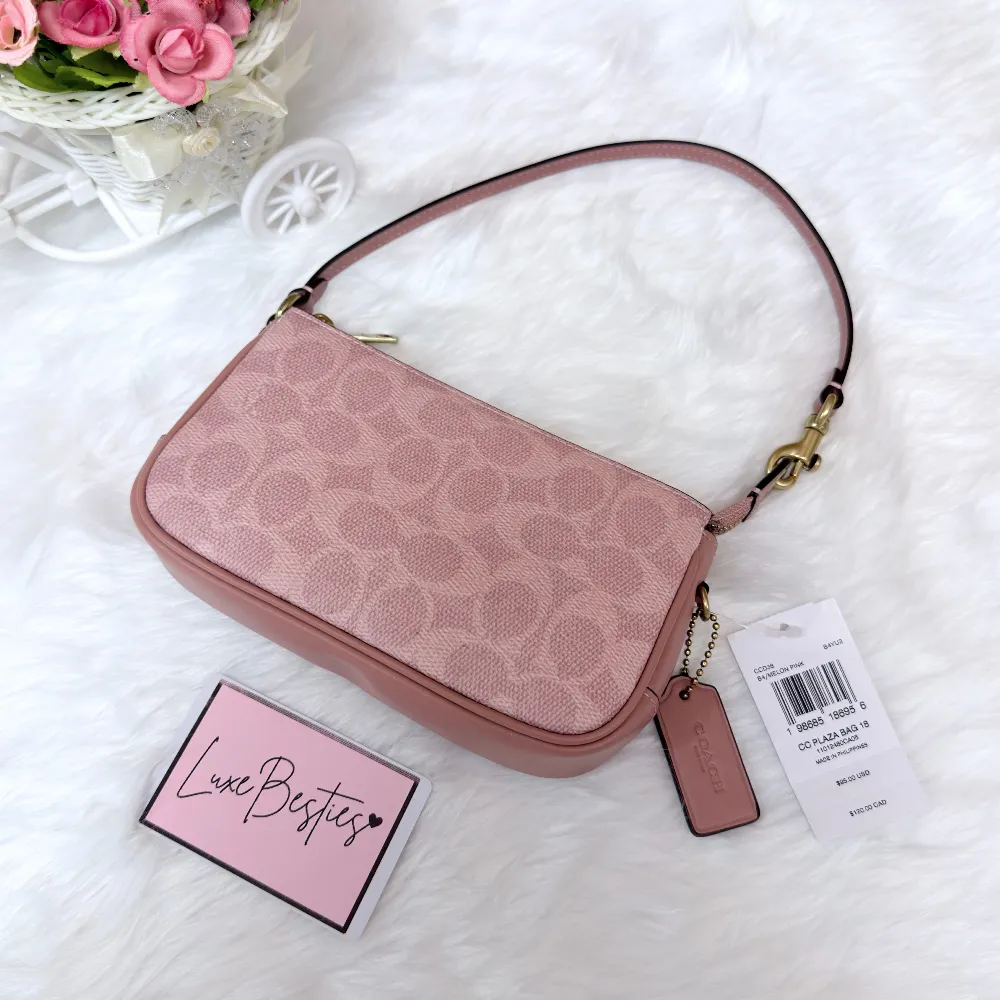 COACH Plaza Bag 18 in Signature Canvas | Melon Pink