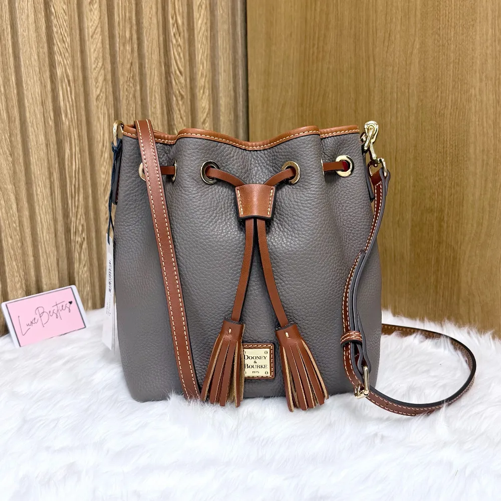 DOONEY & BOURKE Pebble Grain Aimee Crossbody Bucket Bag | Elephant