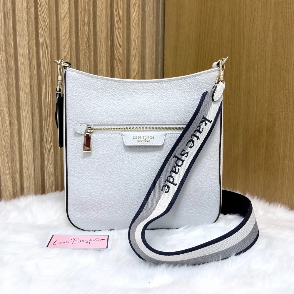 KATE SPADE Retail Hudson Colorblocked Messenger Crossbody Bag | Mountain Grey