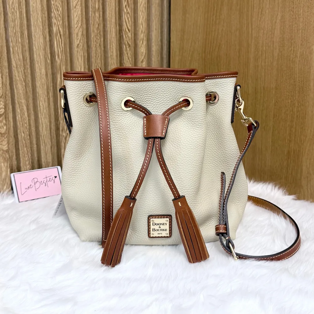 DOONEY & BOURKE Pebble Grain Aimee Crossbody Bucket Bag | Bone