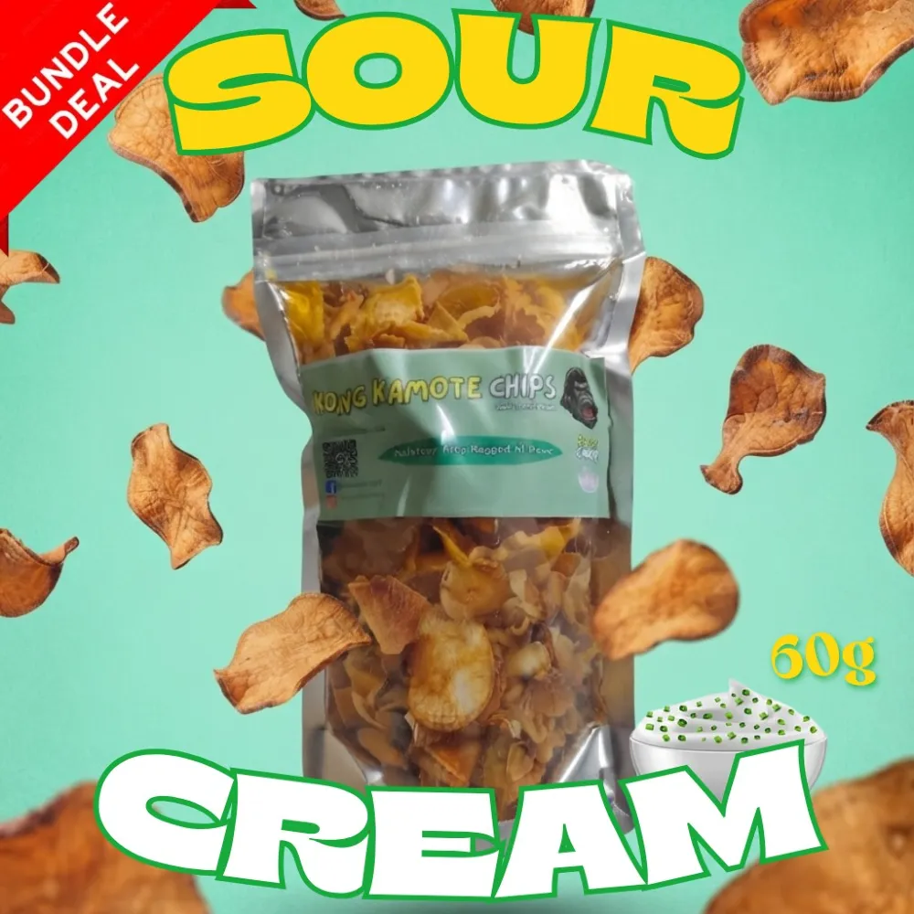  3x BUNDLE 60g Sour Cream Kamote Chips