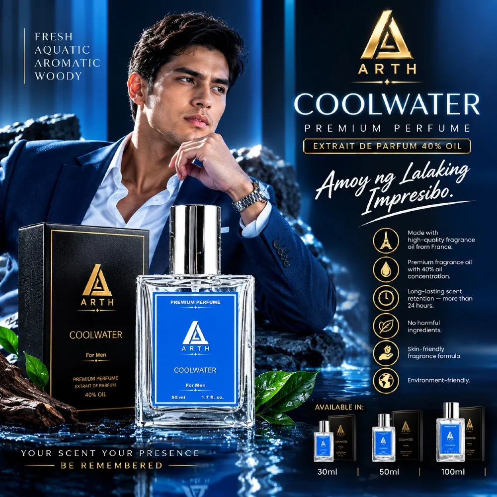 ARTH COOLWATER Premium Perfume for Men 40% oil concentration