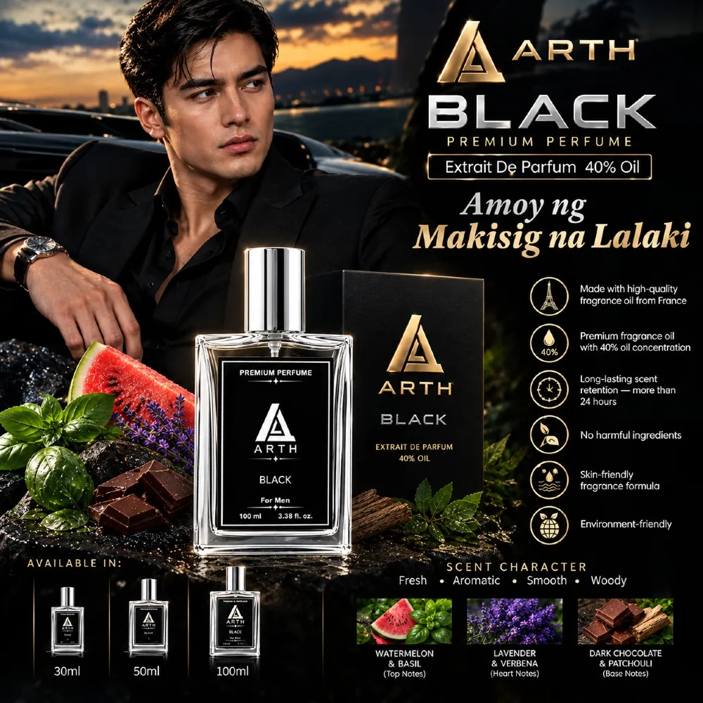 ARTH BLACK Premium Perfume for Men 40% oil concentration