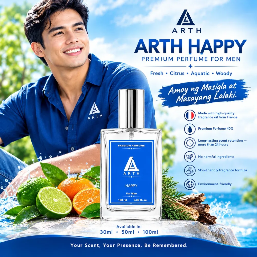 ARTH HAPPY Premium Perfume for Men 40% oil concentration